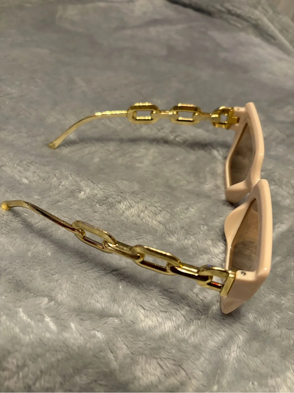 Cream Square Frame Women's Sunglasses with Brown Lenses